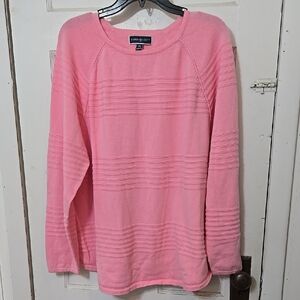 Karen Scott Pink Stripe Weave Pattern Womens Plus Size XXL Very Good Condition!!